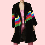 Handmade Faux Fur Rainbow Coat