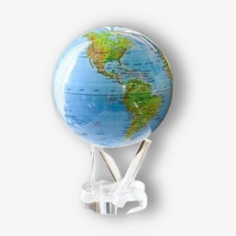 4.5" Mova Globe Blue Relief Gloss Finish (Buy Now For End of May Delivery)