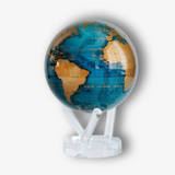 6" Mova Globe Modern Blue and Gold (Buy Now For Late November Delivery)
