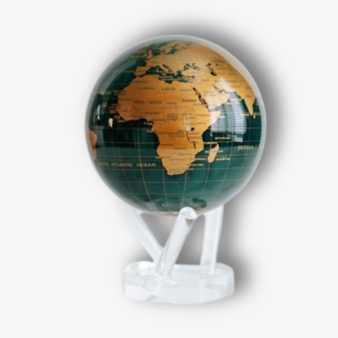 6" Mova Globe Modern Green and Gold (Buy Now For End of May Delivery)