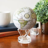 4.5" Mova Globe Antique Cassini (Terrestrial White) - Seaton Gifts