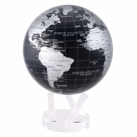 8.5" Mova Globe Modern (Silver/Black) (Buy Now For End of May Delivery)