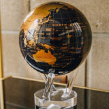 6" Mova Globe Modern Black and Gold