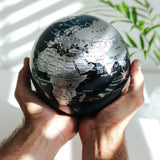 6" Mova Globe Modern Silver/Black (ONLY 1 IN STOCK)