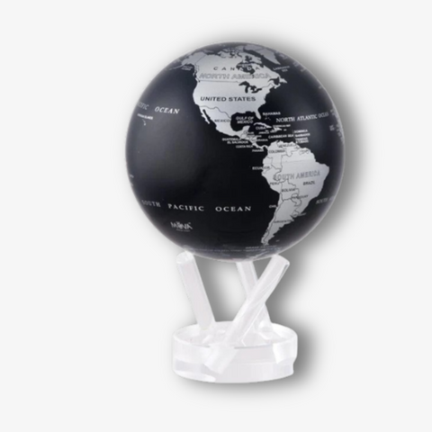 4.5" Mova Globe Modern (Silver/Black) (Buy Now For Mid March Delivery)