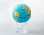 Globe with a clear stand on a white background