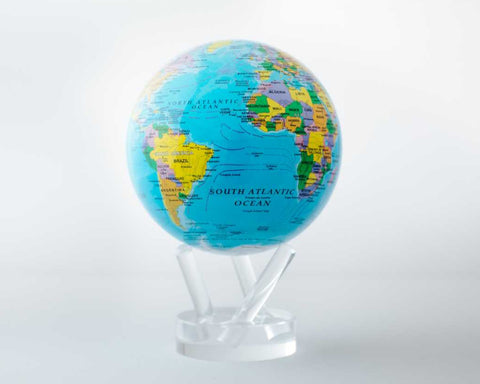 Globe with a clear stand on a white background