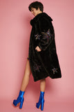 Bamboo Faux Fur and Sequin Star Coat