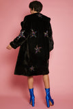 Bamboo Faux Fur and Sequin Star Coat