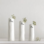 Trio of Porcelain Bud Vases - "Family,Home,Love"